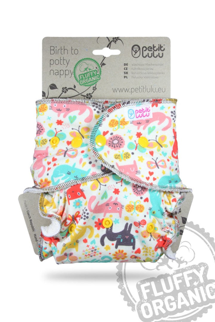 Petit Lulu Maxi Night Fluffy Organic - Drukknopen